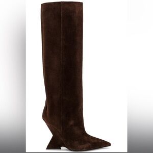 THE ATTICO Cheope 105 suede knee-high boots